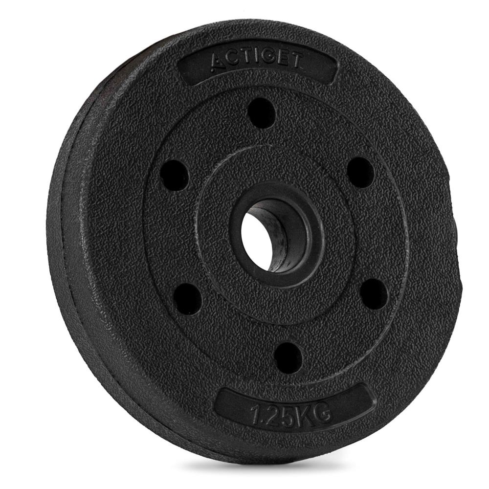 Disc greutate haltera, 1,25 kg, umplutura bitumica, invelist PP, 29 mm, negru