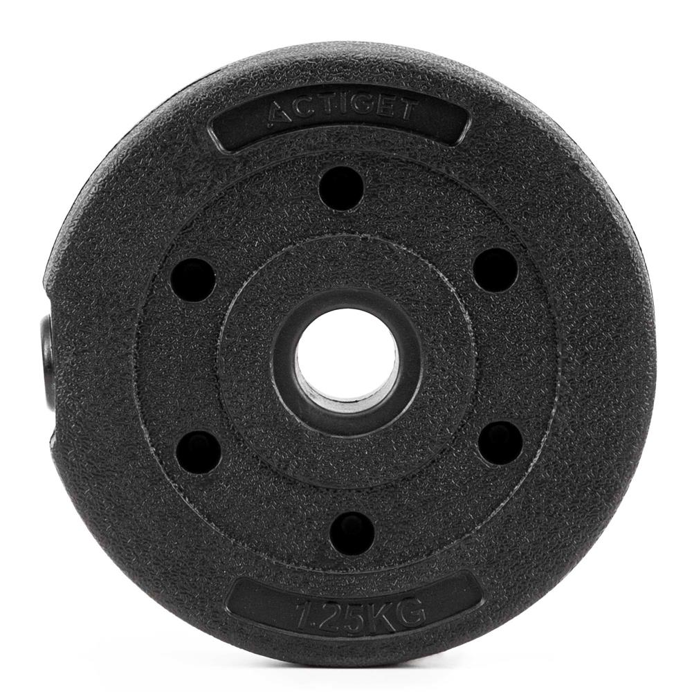 Disc greutate haltera, 1,25 kg, umplutura bitumica, invelist PP, 29 mm, negru - imagine 2