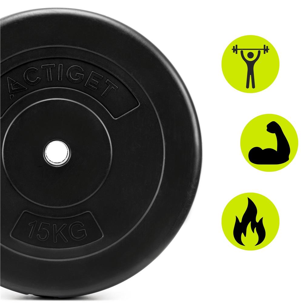 Disc greutate haltera 15 kg, 31 mm, compozit bitumic, PP, 37x7 cm, negru - imagine 5