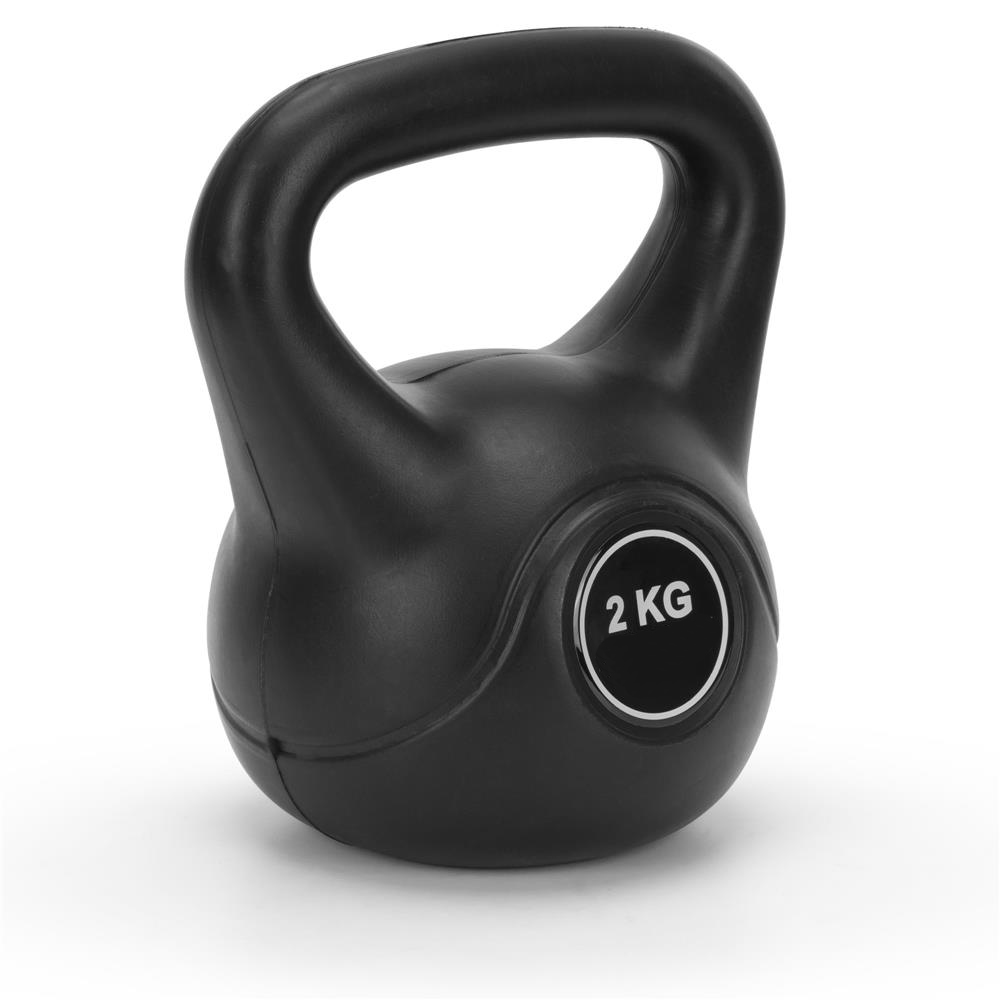 Kettlebell 2 kg, bitum cu invelis rezistent ABS, 19x16 cm, negru - imagine 7