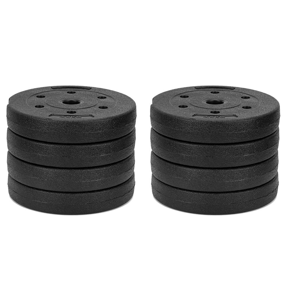 Set gantere si bara ajustabila 30 kg, 16 discuri, conector metalic cu spuma, negru - imagine 8