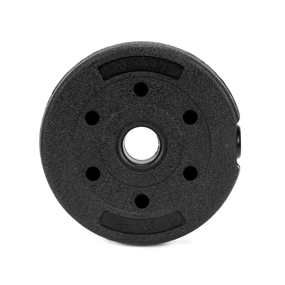 Set gantere si bara ajustabila 30 kg, 16 discuri, conector metalic cu spuma, negru - imagine 12