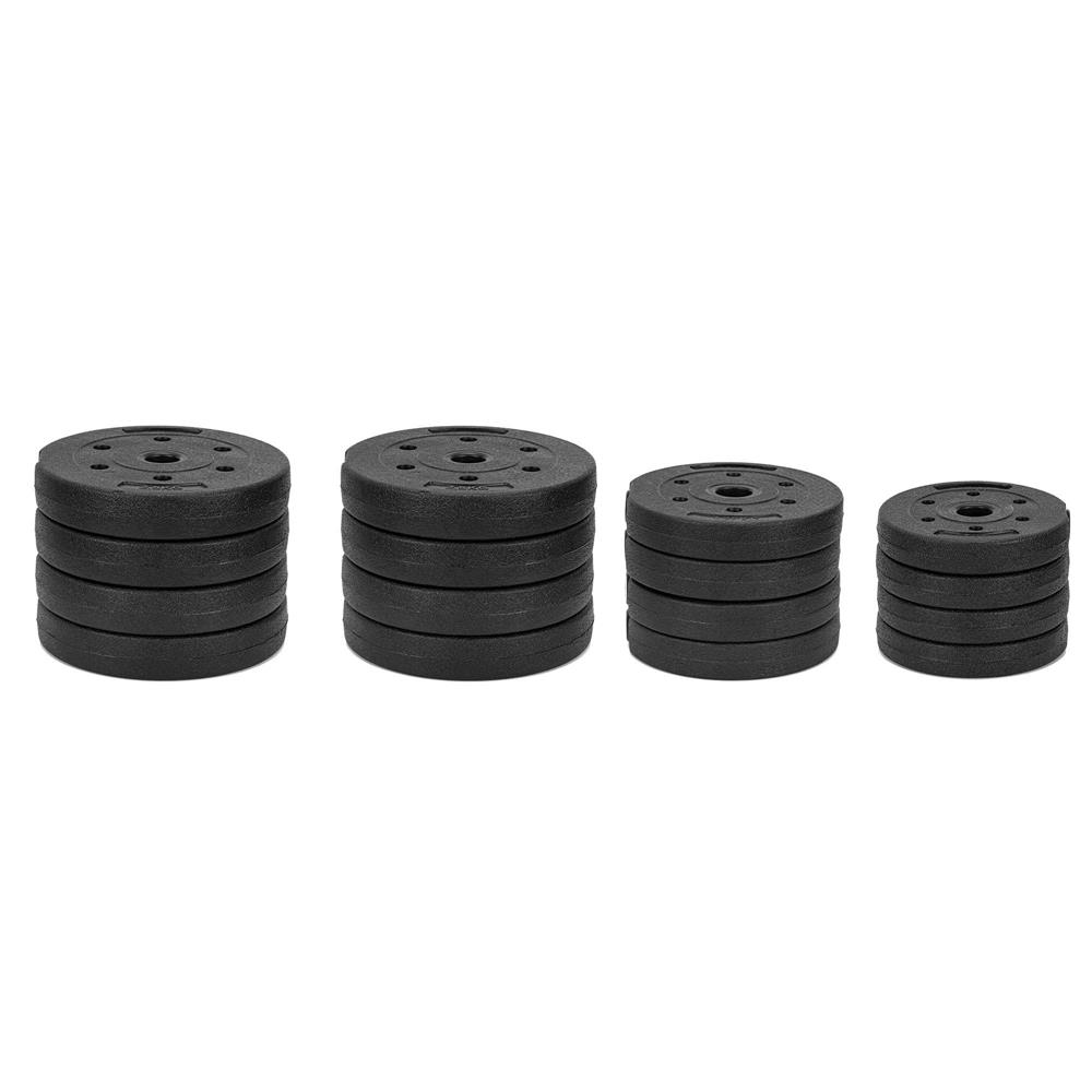 Set gantere si bara ajustabila 30 kg, 16 discuri, conector metalic cu spuma, negru - imagine 18