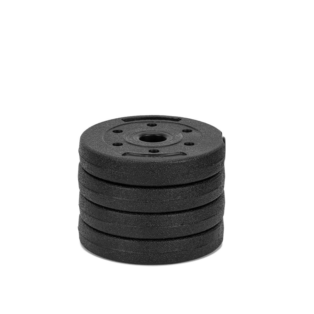 Set gantere si bara ajustabila 30 kg, 16 discuri, conector metalic cu spuma, negru - imagine 6