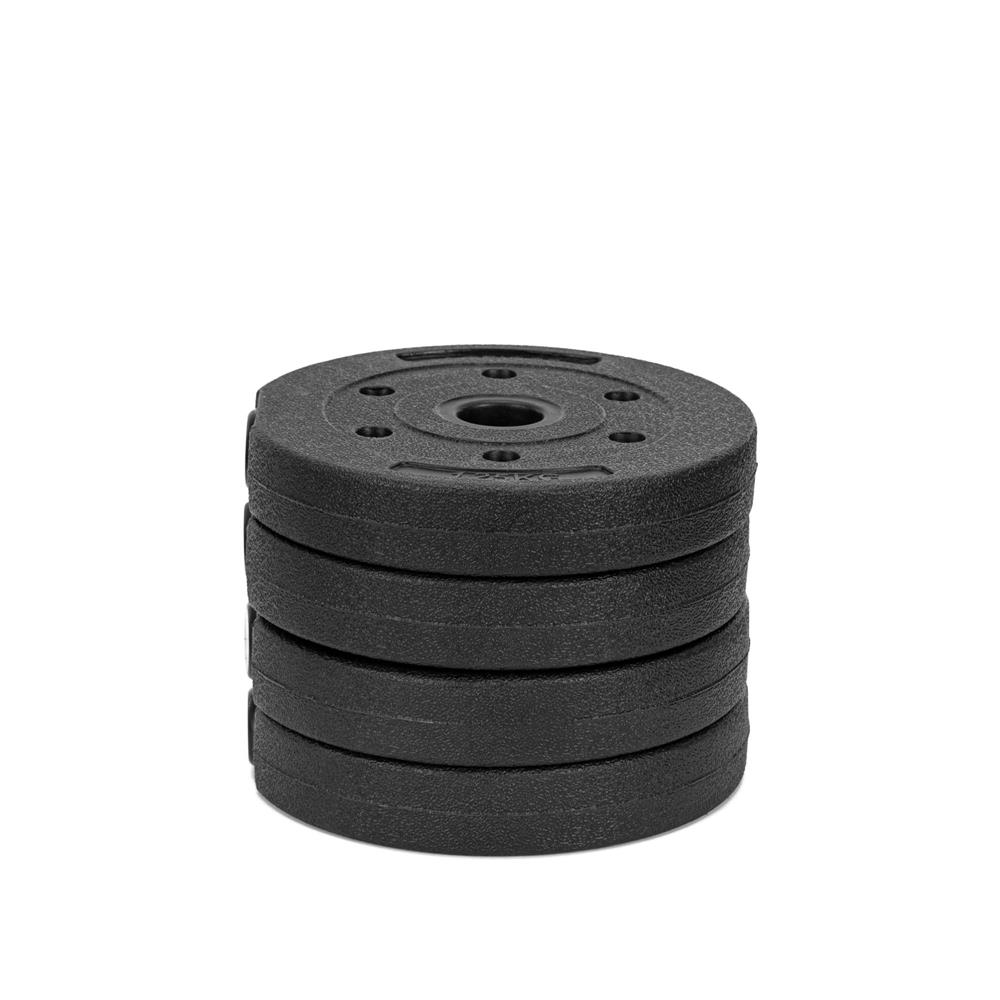 Set gantere si bara ajustabila 30 kg, 16 discuri, conector metalic cu spuma, negru - imagine 7