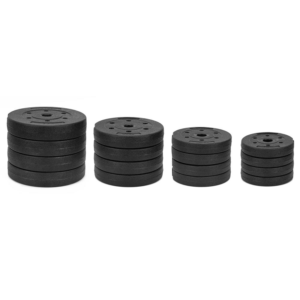 Set gantere si bara ajustabila 40 kg, 16 discuri, conector metalic cu spuma, negru - imagine 10