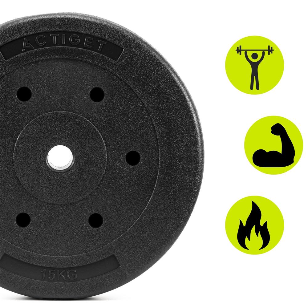 Disc greutate haltera, 10 kg, umplutura bitumica, invelist PP, 29 mm, negru - imagine 4