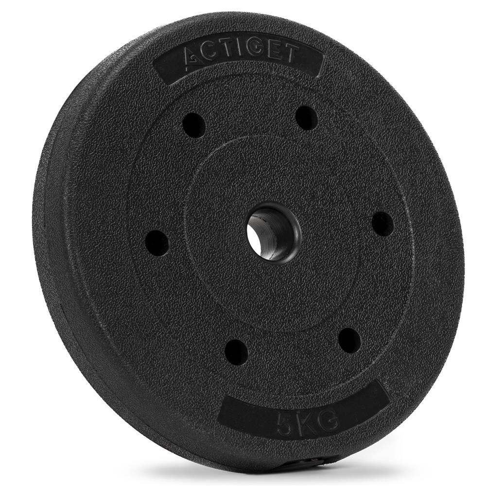 Disc greutate haltera, 5 kg, umplutura bitumica, invelist PP, 29 mm, negru