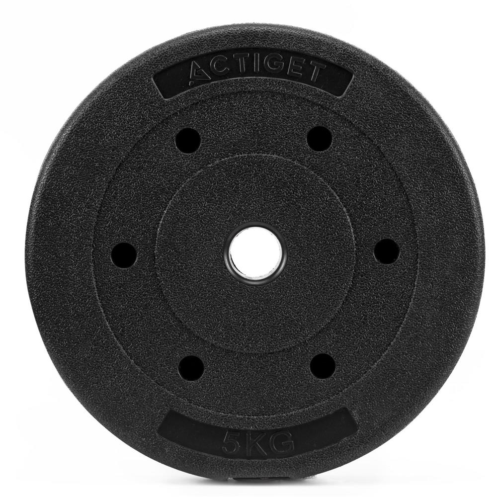 Disc greutate haltera, 5 kg, umplutura bitumica, invelist PP, 29 mm, negru - imagine 2