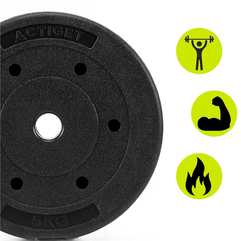 Disc greutate haltera, 5 kg, umplutura bitumica, invelist PP, 29 mm, negru - imagine 6