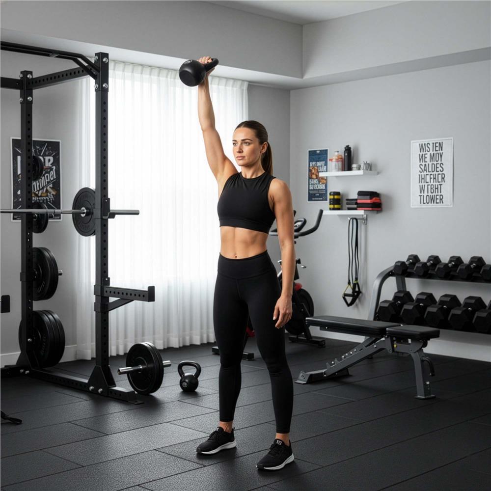 Kettlebell 6 kg, bitum cu invelis rezistent ABS, 24x21 cm, negru - imagine 6