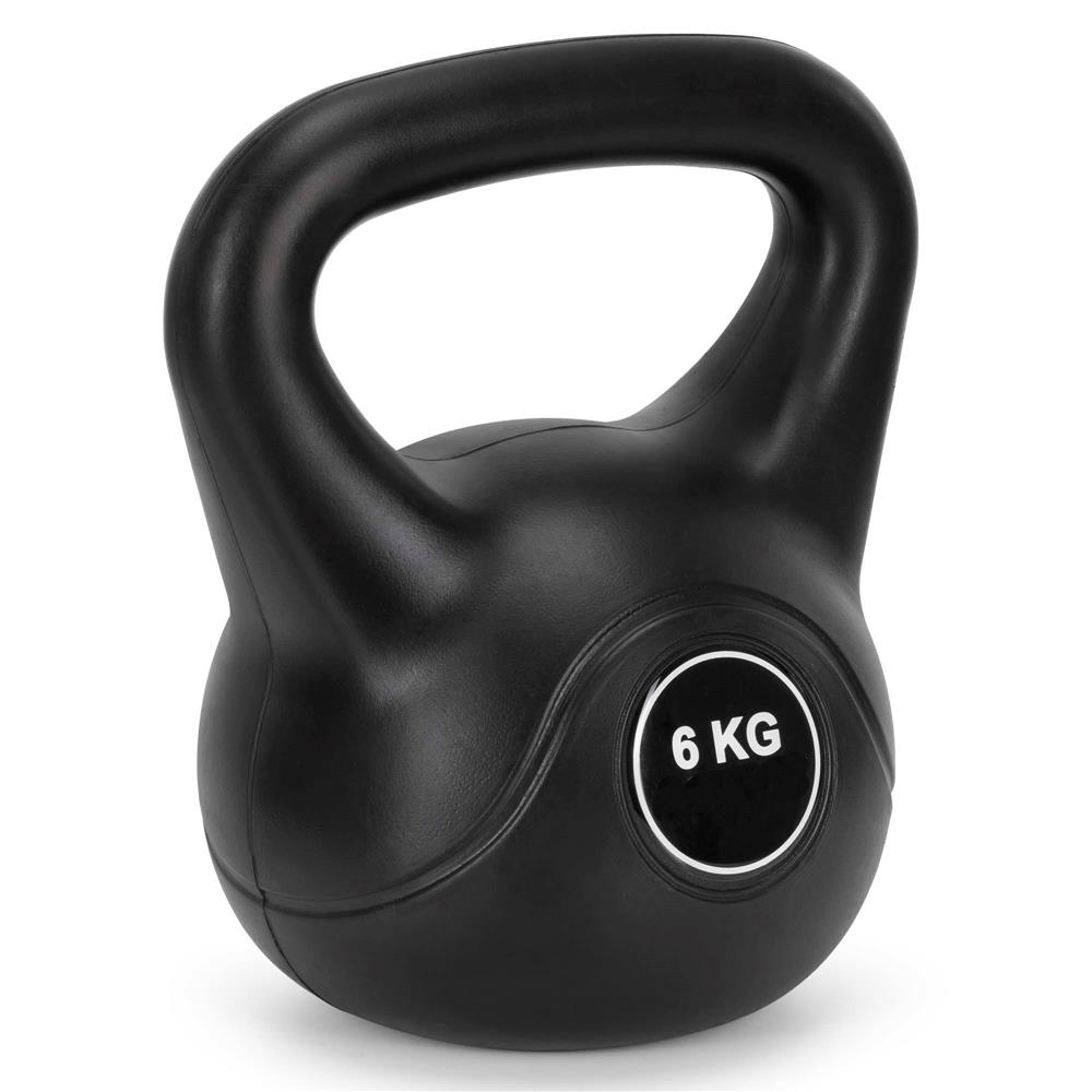 Kettlebell 6 kg, bitum cu invelis rezistent ABS, 24x21 cm, negru - imagine 8