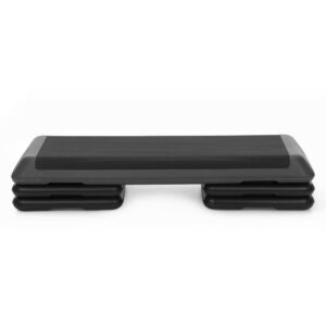 Step aerobic fitness profesional, reglabil 3 niveluri, PP, maxim 350 kg, 108x29x20 cm, negru gri