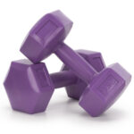 Set gantere hex 2x2 kg, bitum cu invelis rezistent PP, mov