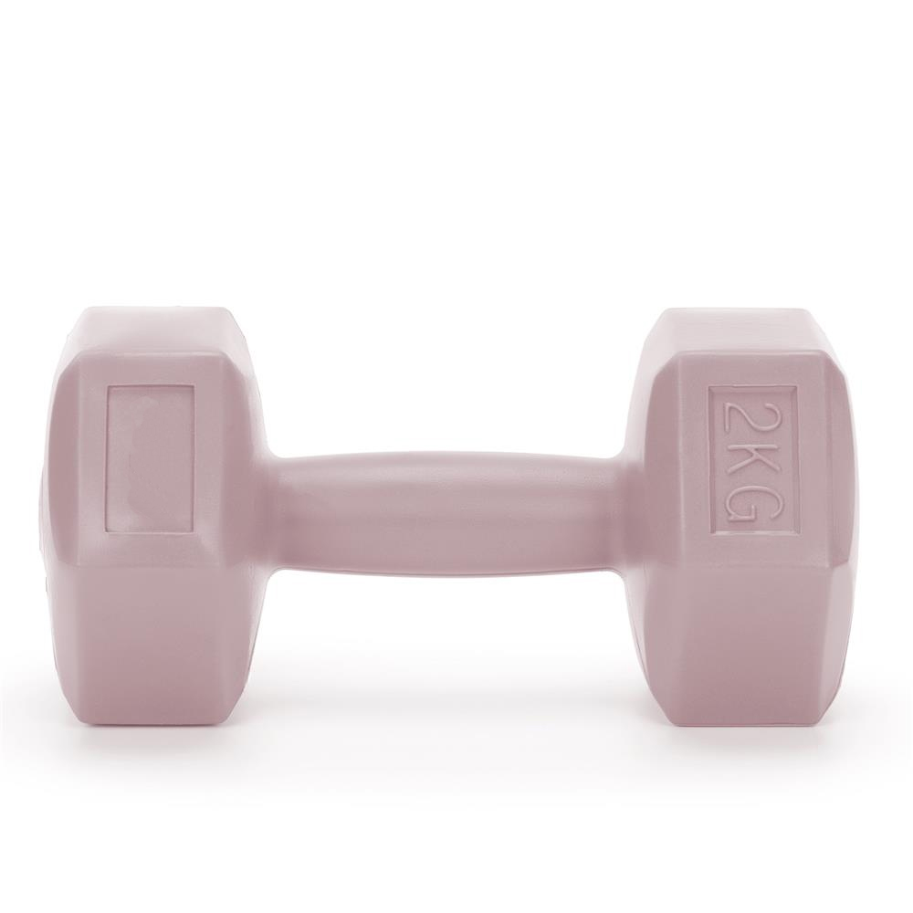 Set gantere hex 2x2 kg, bitum cu invelis rezistent PP, roz - imagine 10