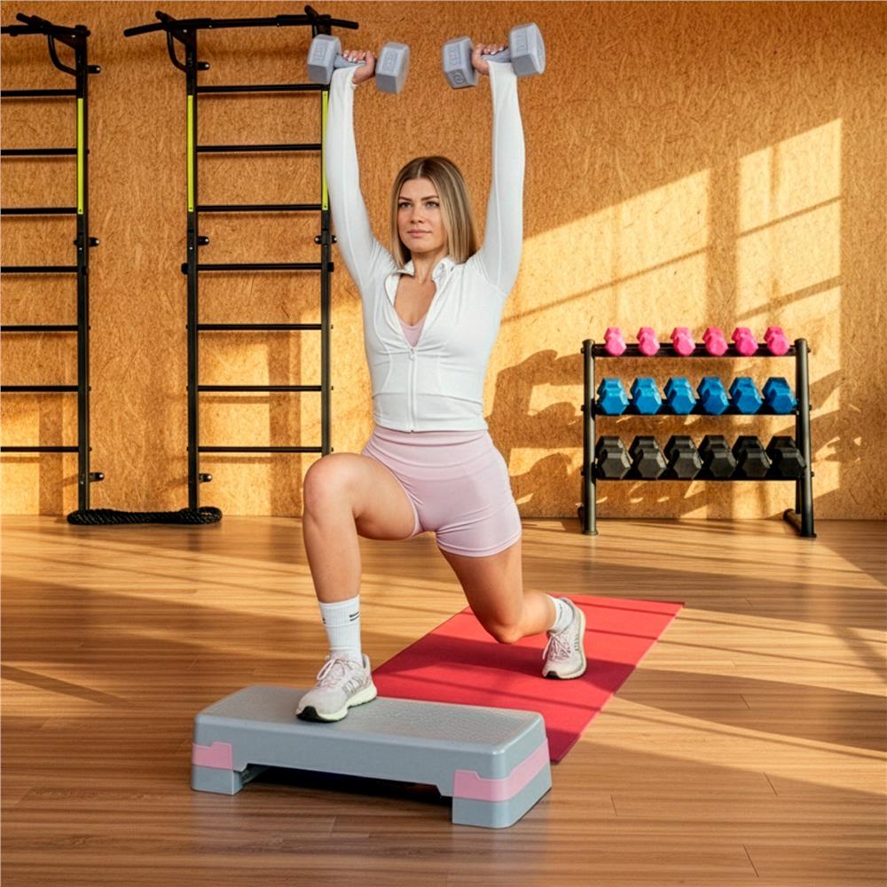 Set gantere hex 2x3 kg, bitum cu invelis rezistent PP, gri - imagine 8