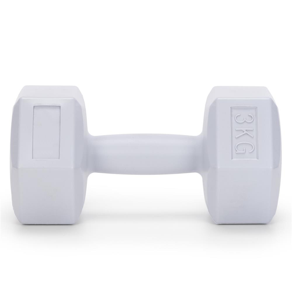 Set gantere hex 2x3 kg, bitum cu invelis rezistent PP, gri - imagine 13