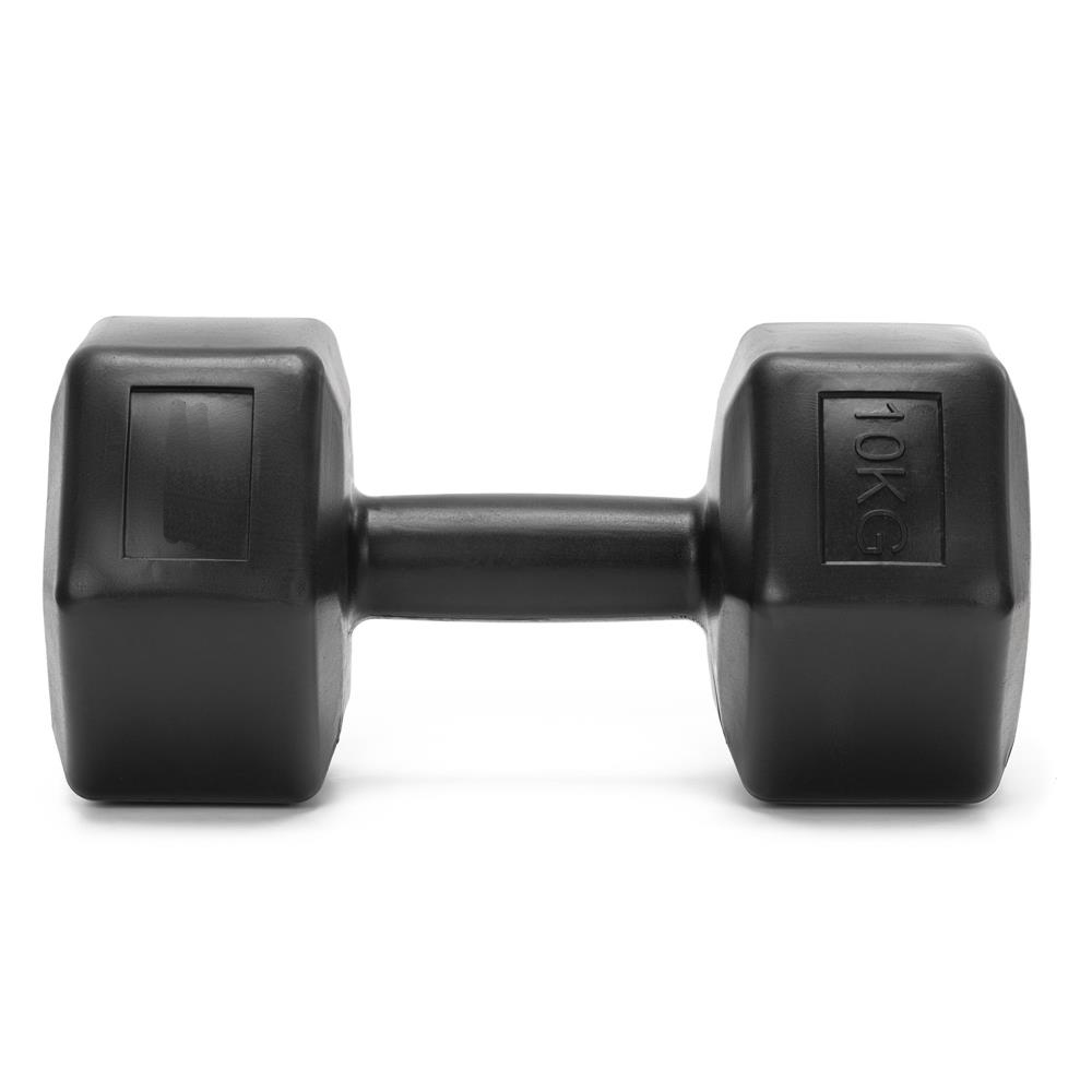 Set gantere hex 2x10 kg, bitum cu invelis rezistent PP, negru - imagine 6