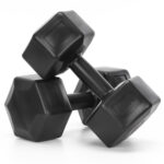 Set gantere hex 2x10 kg, bitum cu invelis rezistent PP, negru