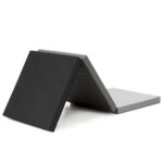 Saltea fitness pliabila 3 segmente, PVC si spuma EPE, 180x60x6 cm, negru si gri