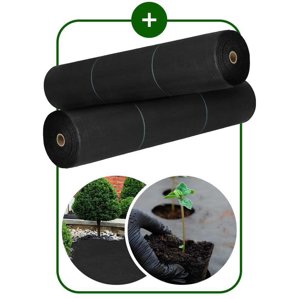 Folie agrotextil, mulcire, antiburuieni, filtru UV, 10 x 2metri, 90g/m2, negru - imagine 22