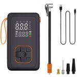 Compresor anvelope portabil auto 12V, acumulator 3600 mAh, cu manometru, display LED si functie powerbank, reincarcare USB
