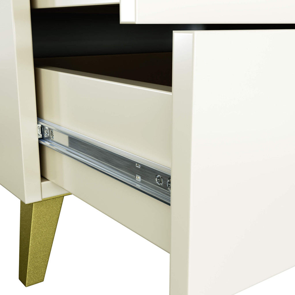 Comoda MOBI K-06, 6 sertare, 60x37x104 cm, casmir cu detalii aurii - imagine 2