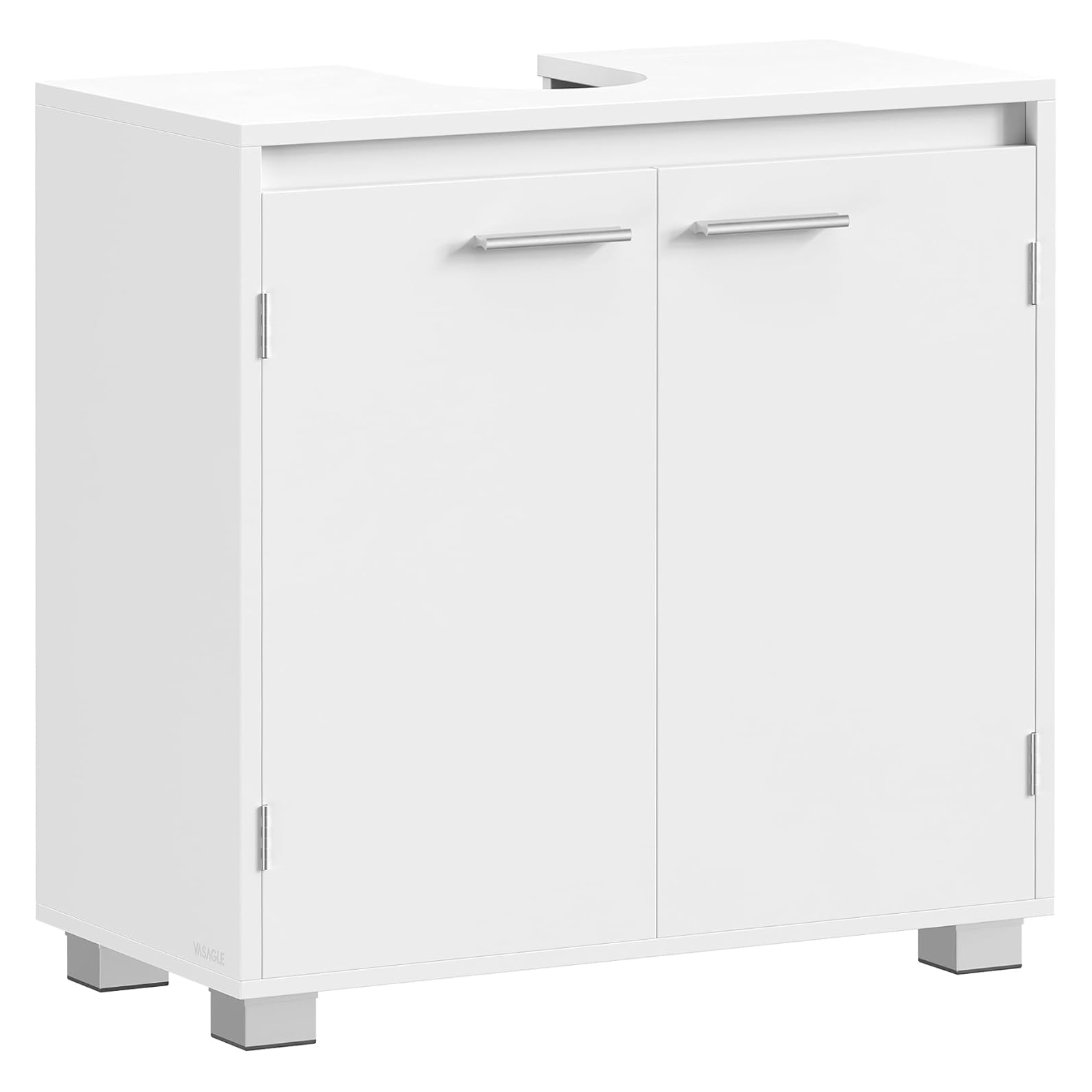 VASAGLE Dulap baie pentru suport lavoar, MDF, 2 compartimente, raft interior reglabil, 30x60x60 cm, alb