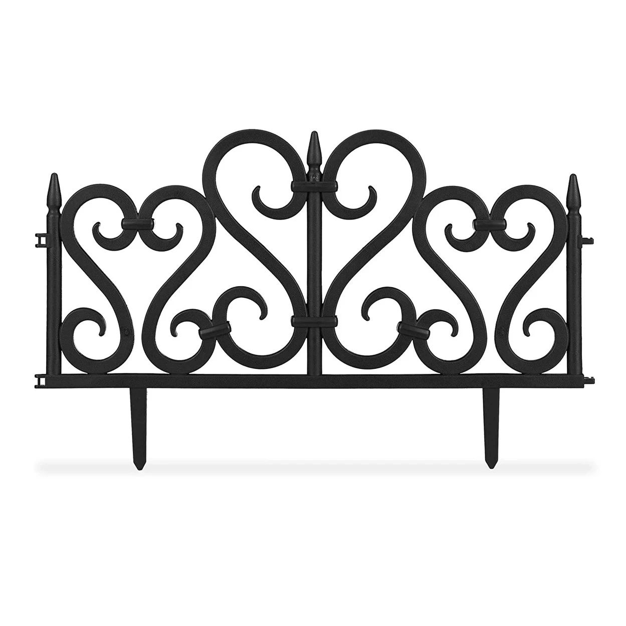 Set 4 panouri de gard decorativ gradina, flexibil, PVC, set 4 x 60x33 cm, negru - imagine 2