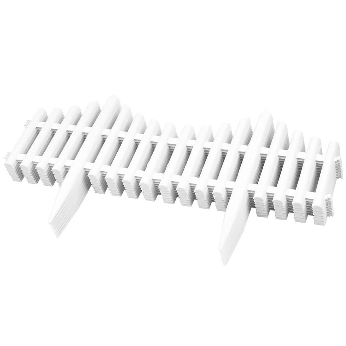 Set 4 panouri de gard decorativ gradina, flexibil, PVC, set 4 x 60x33 cm, alb - imagine 2