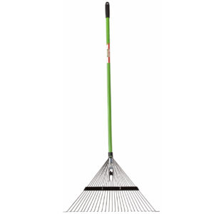 Grebla gradina pentru frunze cu dinti reglabili, maner fibra de sticla 150 cm, cap din otel, 58x40x150 cm, verde