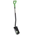 Lopata gradina cu varf ascutit si maner tip D, otel cu acoperire pulbere, coada 120 cm, verde si negru