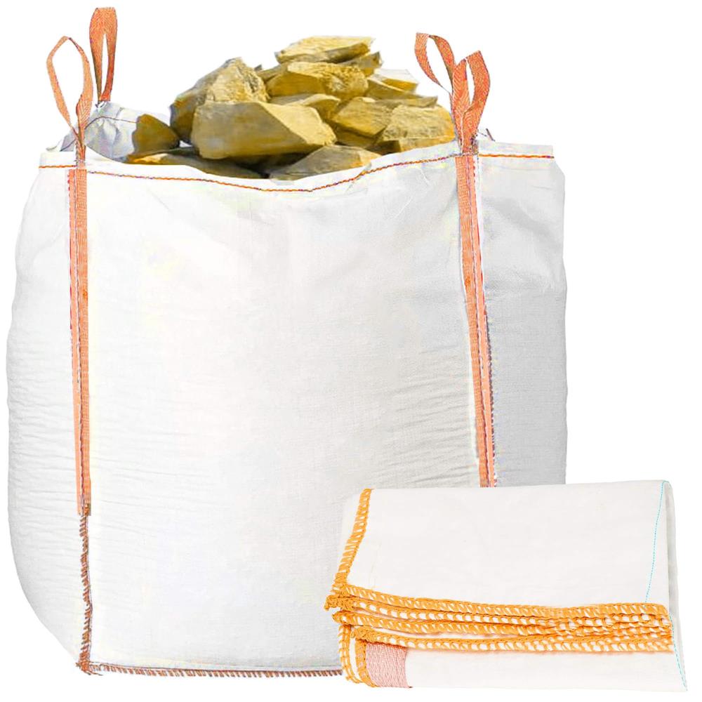 Sac gradina big bag pentru frunze si deseuri vegetale, 420 L, 500 kg, 75x75x75 cm, alb - imagine 5