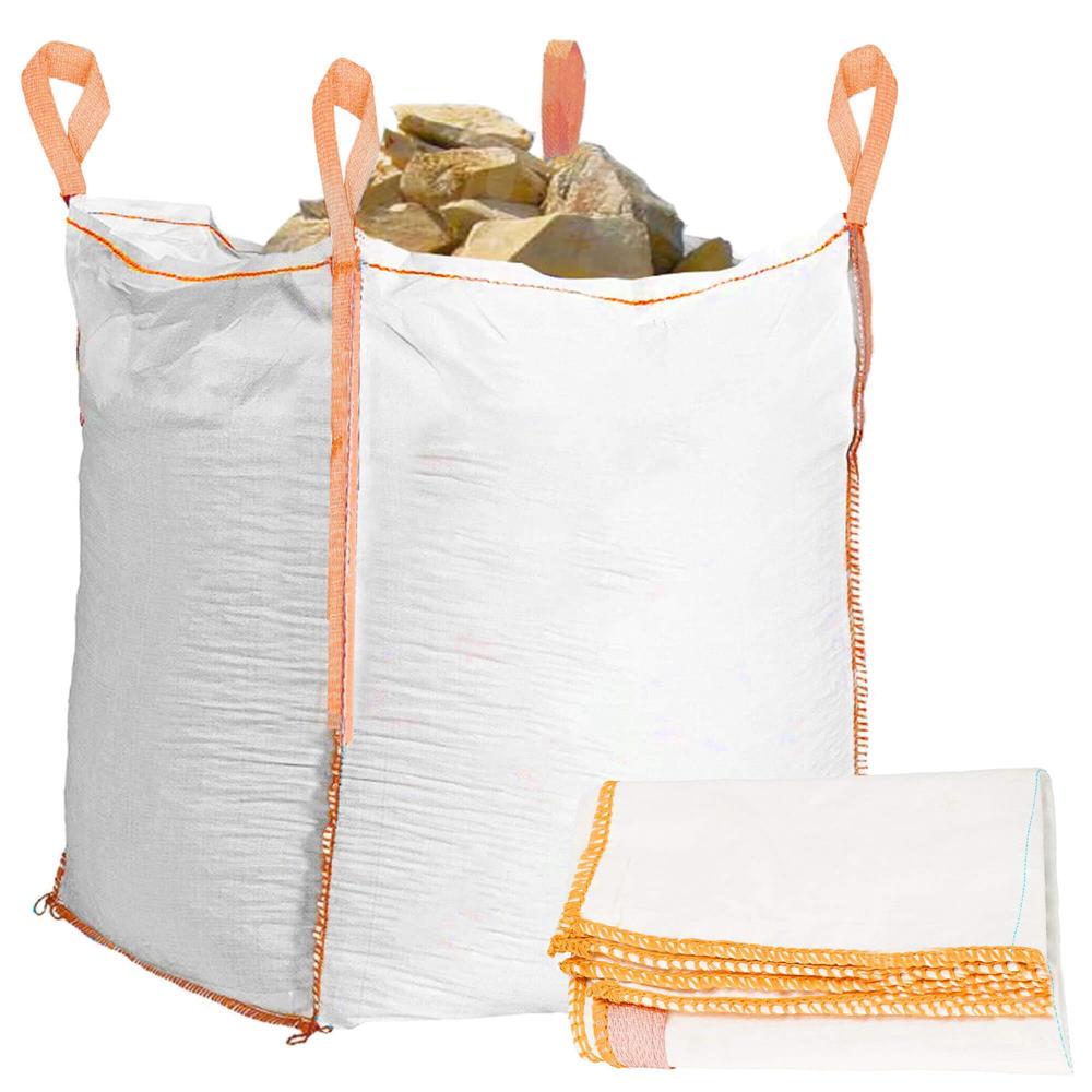 Sac gradina big bag pentru frunze si deseuri vegetale, 420 L, 500 kg, 75x75x75 cm, alb - imagine 6