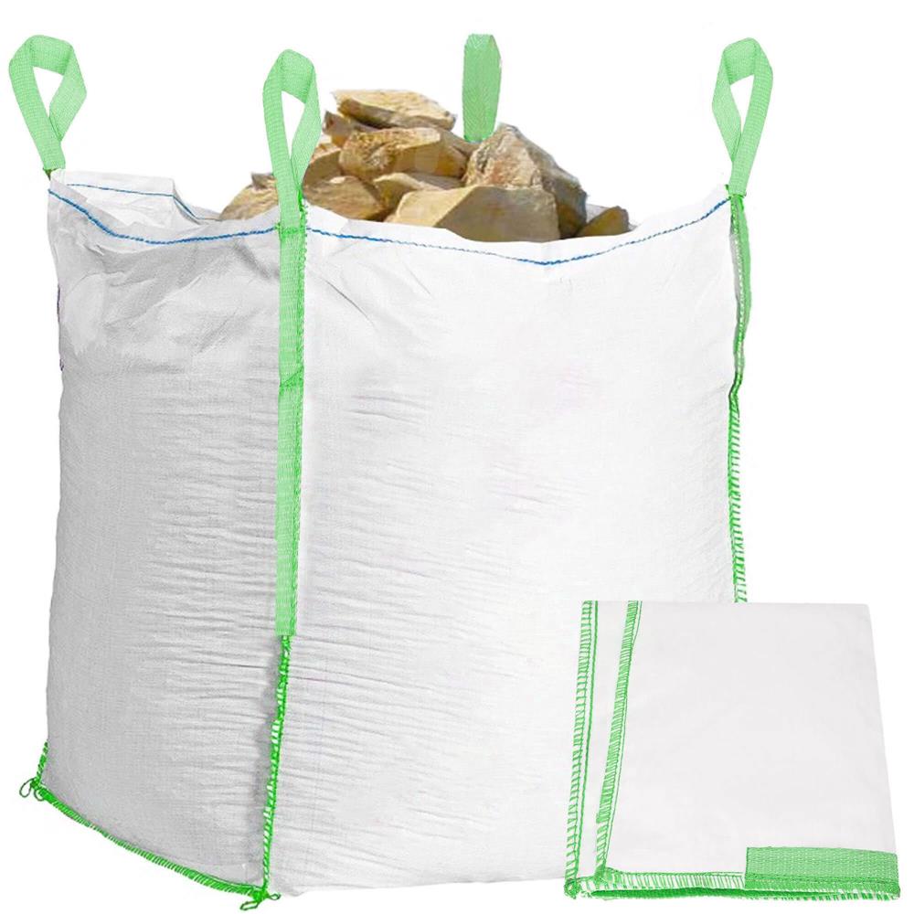 Sac gradina big bag pentru frunze si deseuri vegetale, 1000 L, 1000 kg, 90x90x120 cm, alb - imagine 2