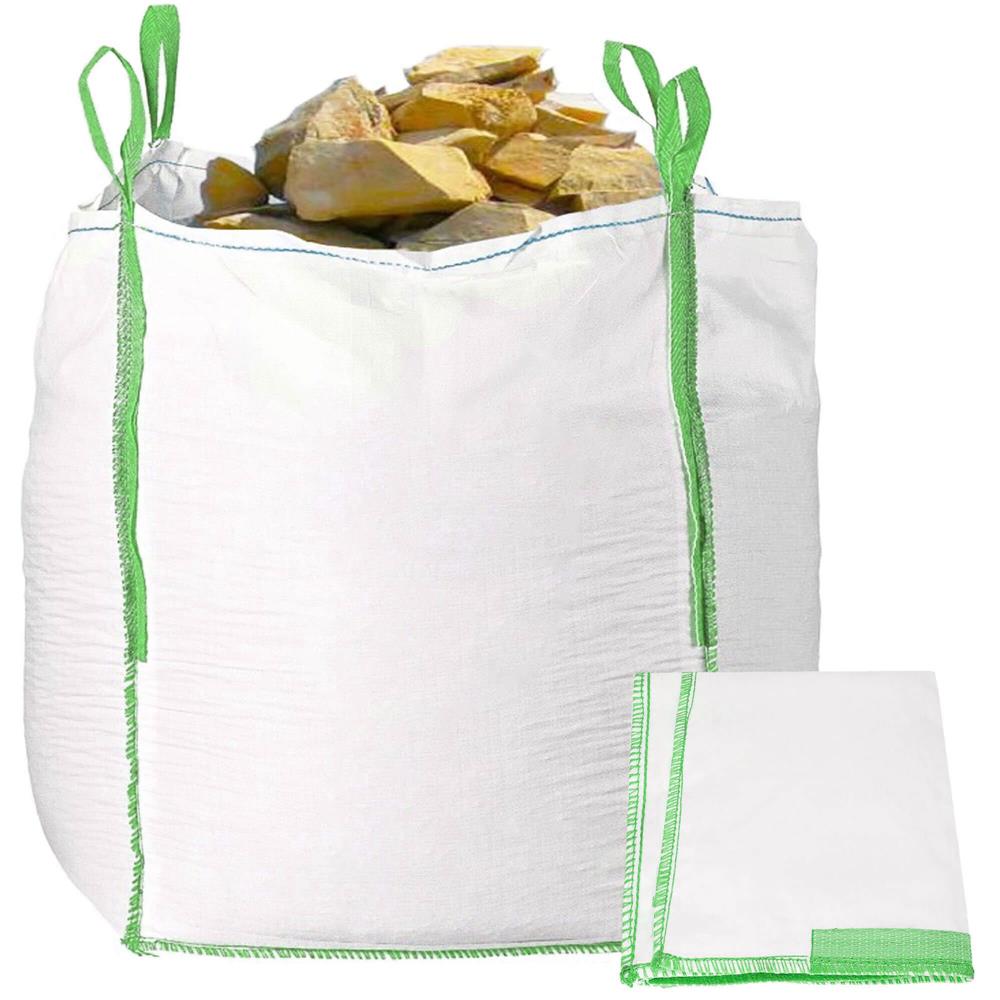 Sac gradina big bag pentru frunze si deseuri vegetale, 1000 L, 1000 kg, 90x90x120 cm, alb - imagine 4