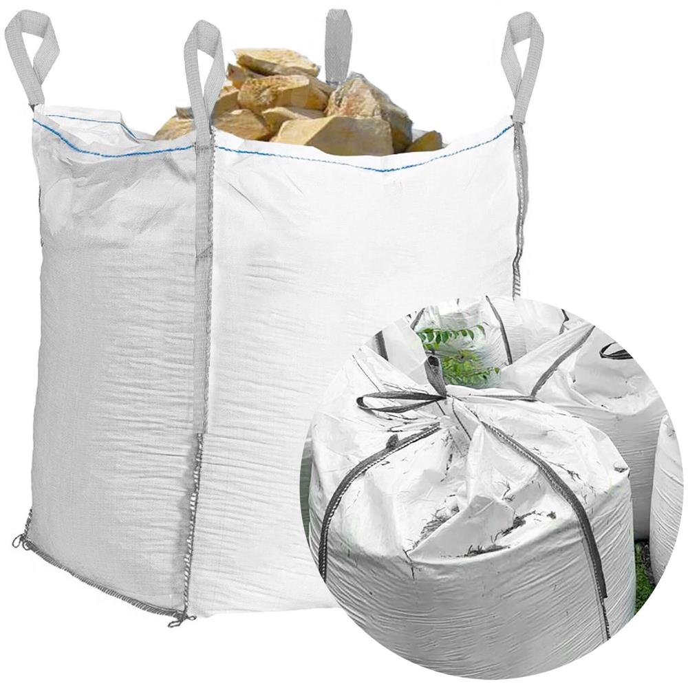 Sac gradina big bag pentru frunze si deseuri vegetale, 1200 L, 1000 kg, 90x90x145 cm, alb - imagine 3