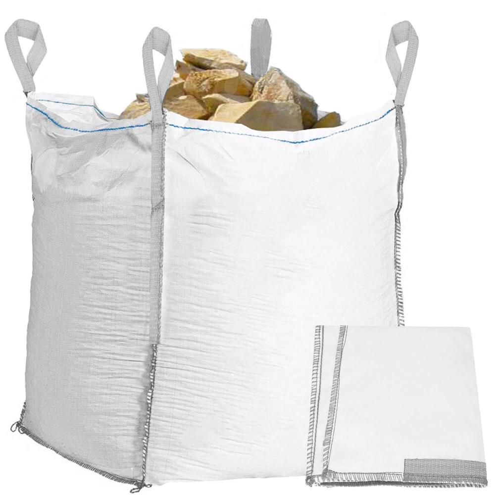Sac gradina big bag pentru frunze si deseuri vegetale, 1200 L, 1000 kg, 90x90x145 cm, alb - imagine 5
