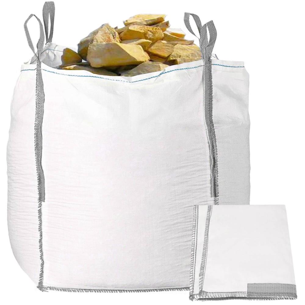 Sac gradina big bag pentru frunze si deseuri vegetale, 1200 L, 1000 kg, 90x90x145 cm, alb - imagine 6