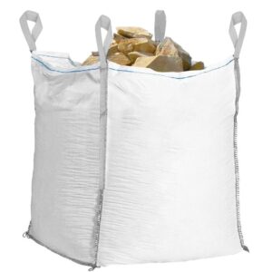 Sac gradina big bag pentru frunze si deseuri vegetale, 1200 L, 1000 kg, 90x90x145 cm, alb