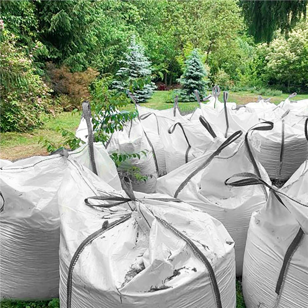 Sac gradina big bag pentru frunze si deseuri vegetale, 1200 L, 1000 kg, 90x90x145 cm, alb - imagine 8