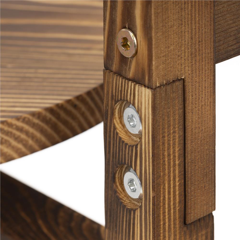 Suport pentru flori, din lemn si MDF, 6 niveluri pentru ghivece, 48x48x87 cm, maro - imagine 8