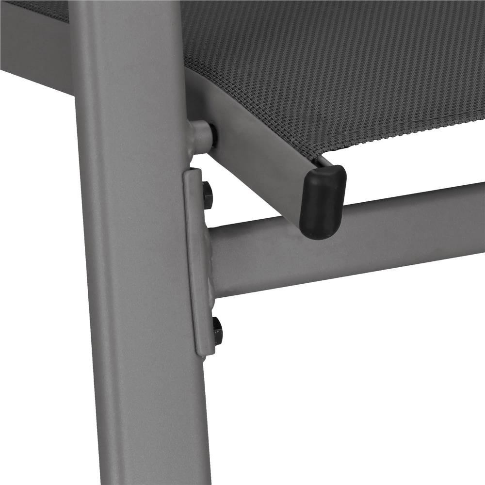 Set 4 scaune gradina cu brate, cadru otel si sezut textilene, 53x72x92 cm, gri - imagine 15