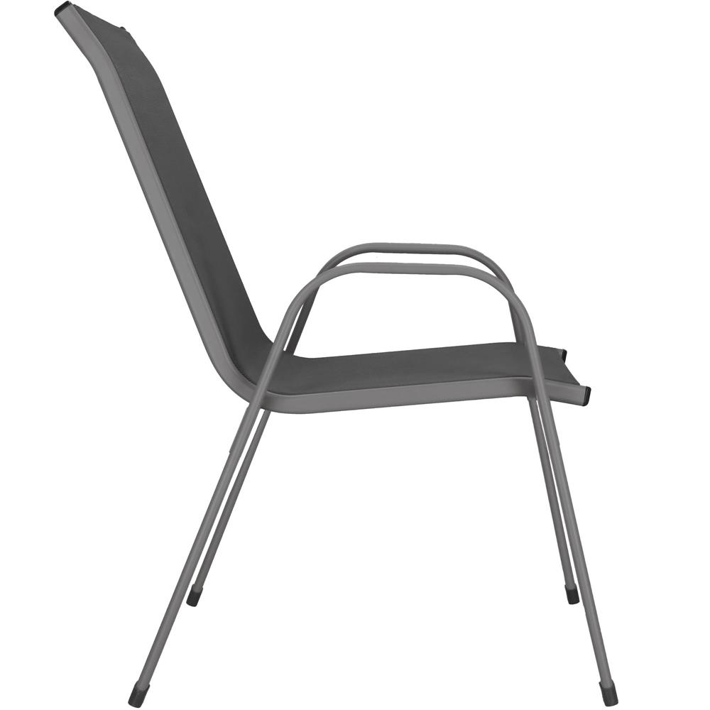 Set 4 scaune gradina cu brate, cadru otel si sezut textilene, 53x72x92 cm, gri - imagine 17