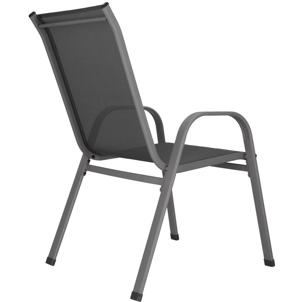 Set 4 scaune gradina cu brate, cadru otel si sezut textilene, 53x72x92 cm, gri - imagine 19