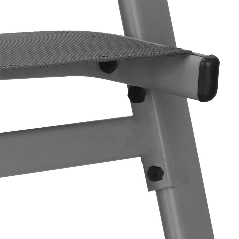 Set 4 scaune gradina cu brate, cadru otel si sezut textilene, 53x72x92 cm, gri - imagine 21