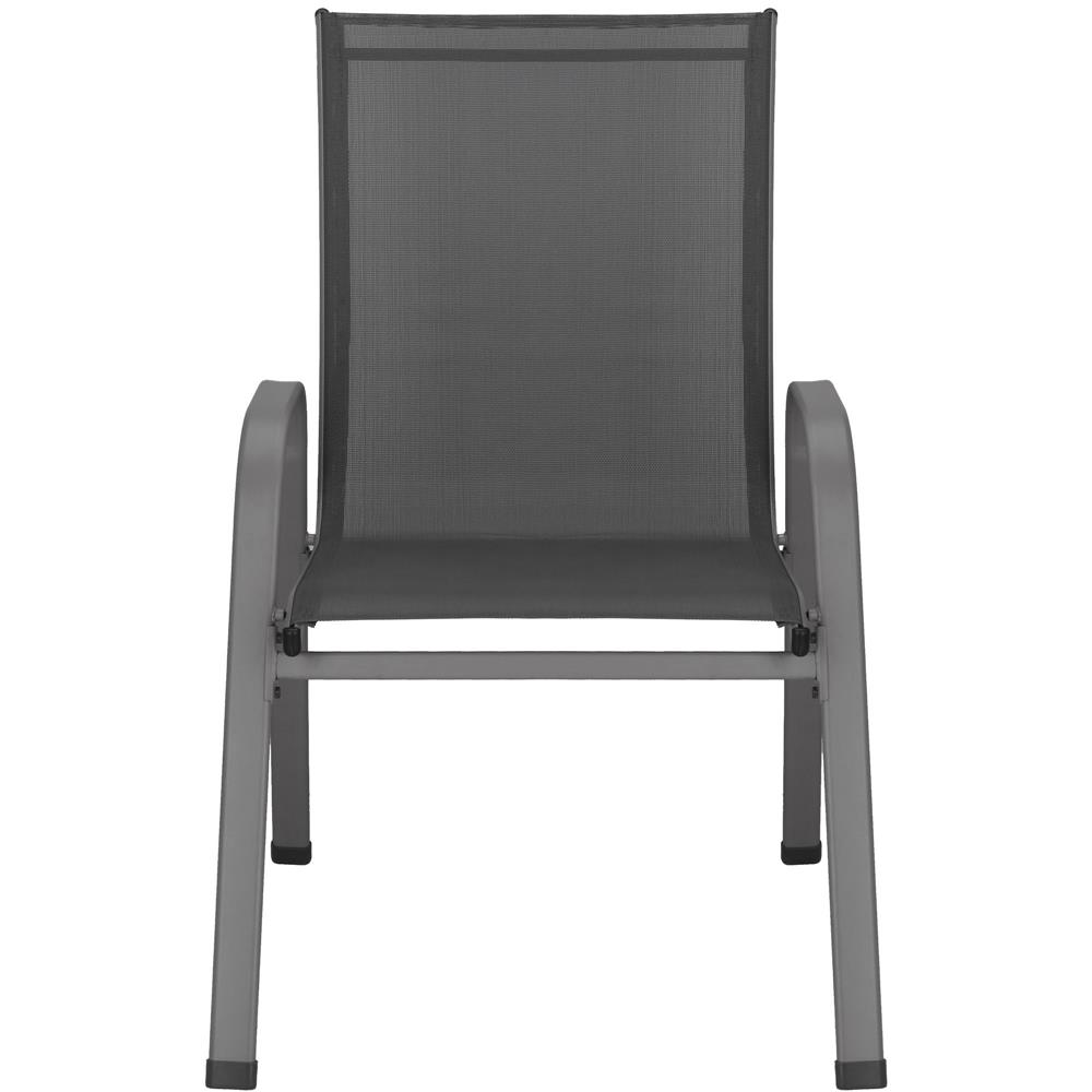 Set 4 scaune gradina cu brate, cadru otel si sezut textilene, 53x72x92 cm, gri - imagine 27