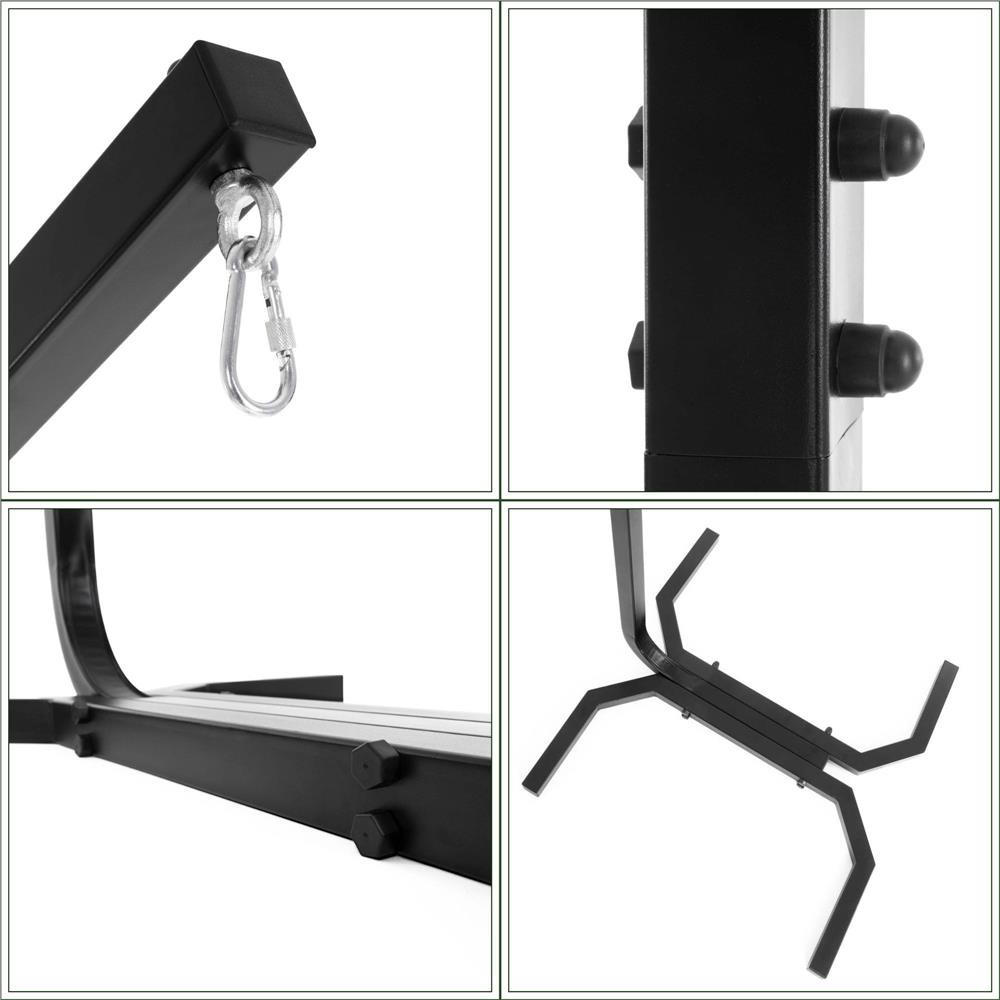 Suport leagan tip cuib sau hamac suspendat, cadru otel, maxim 180 kg, 92x92x205 cm, negru - imagine 18