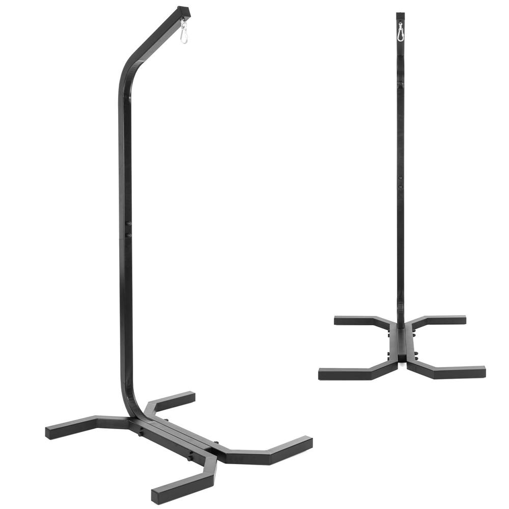 Suport leagan tip cuib sau hamac suspendat, cadru otel, maxim 180 kg, 92x92x205 cm, negru - imagine 6