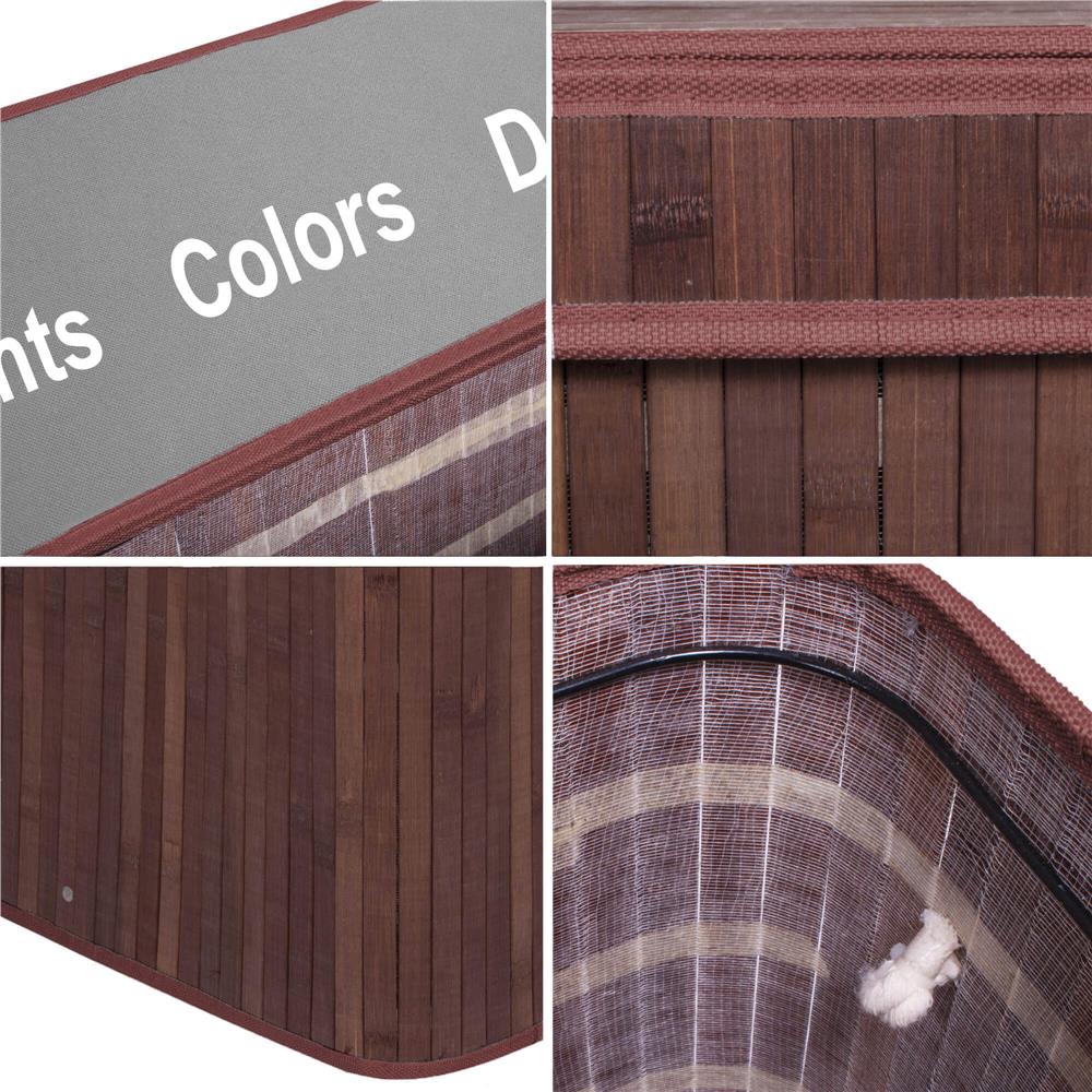 Cos de rufe cu capac si 3 compartimente, sac textil detasabil, 100 litri, 51x32x63 cm, maro - imagine 12